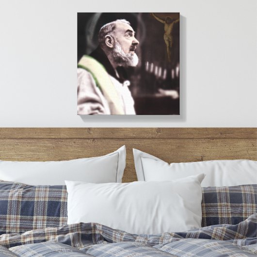 ST PADRE PIO VIERING MIS CANVAS AFDRUK (Insitu (Slaapkamer))