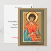 St. Panteleimon Prayer Card Briefkaart (Voorkant / Achterkant)