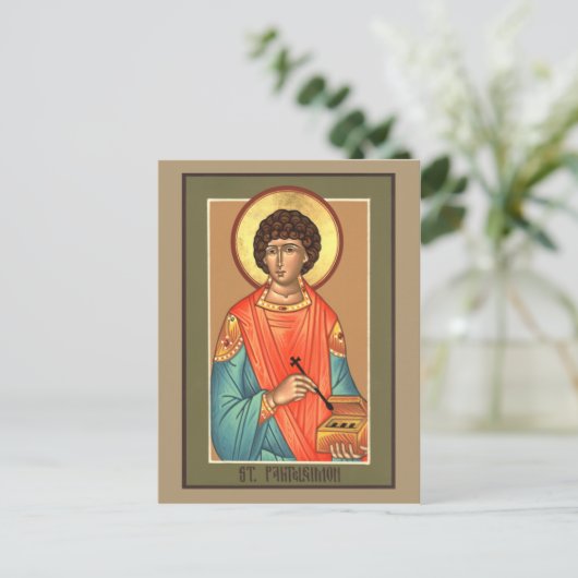 St. Panteleimon Prayer Kaart (Staand voorkant)