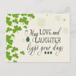 St Partick's Day Ierse zegen Groene Shamrocks Briefkaart