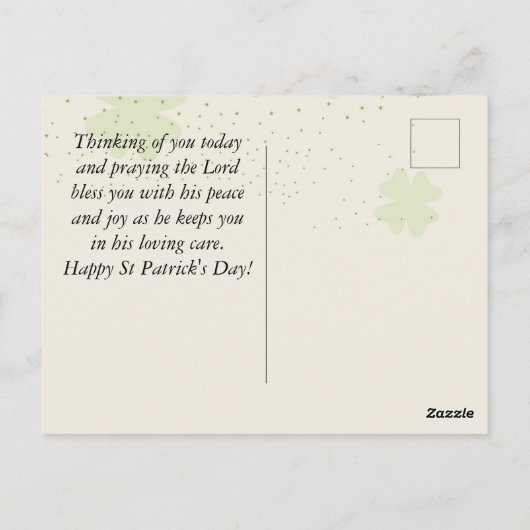 St Partick's Day Ierse zegen Groene Shamrocks Briefkaart (Achterkant)