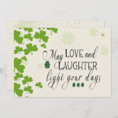 St Partick's Day Ierse zegen Groene Shamrocks Feestdagenkaart (Voorkant / Achterkant)