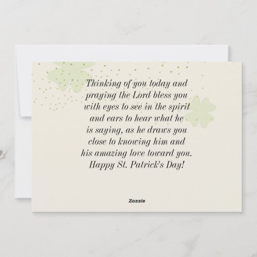 St Partick's Day Ierse zegen Groene Shamrocks Feestdagenkaart (Achterkant)