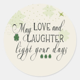 St Partick's Day Ierse zegen Groene Shamrocks Ronde Sticker