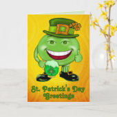 St. Pat Green Man Uitnodiging of Groet (Gele Bloem)