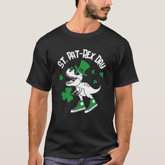 St Pat Rex Day Dinosaur Lucky Shamrock St Patrick' T-shirt (Voorkant)