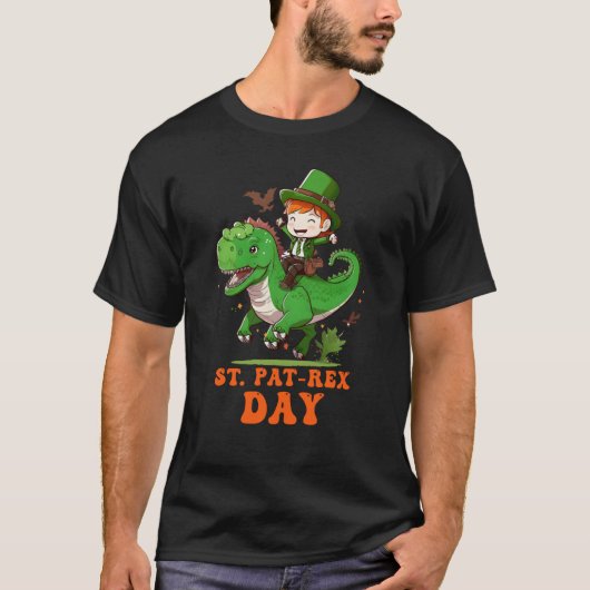 St Pat Rex Day Happy St Patricks Day Rex Leprechau T-shirt (Voorkant)