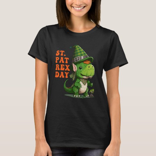 St Pat Rex Day Happy St Patricks Day Rex Leprechau T-shirt (Voorkant)