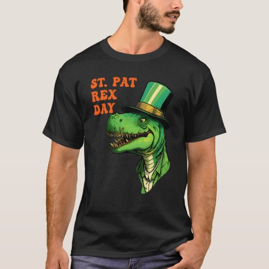 St Pat-Rex Day Happy St Patricks Day T-Rex Leprech T-shirt (Voorkant)