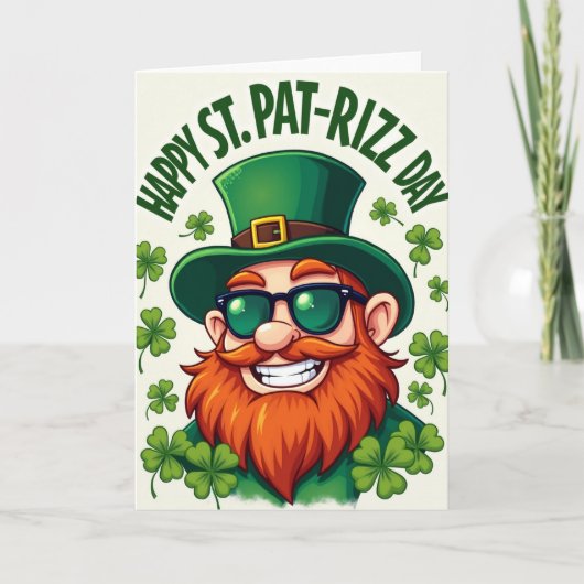 St. Pat Rizz-dag Pret Leprechaun Kaart (Voorkant)