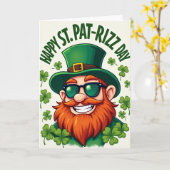 St. Pat Rizz-dag Pret Leprechaun Kaart (Gele Bloem)