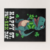 St. Pat T-Rex Saint Patrick's Day Dinosaur Legpuzzel (Horizontaal)