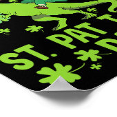 St Pat Trex Dag Dinosaur Saint Patricks Day St Pat Poster (Hoek)