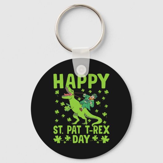 St Pat Trex Dag Dinosaurus St. Patricks Dag St Pat Sleutelhanger (Voorkant)