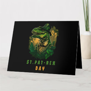 St Pat Trex Dag Leprechaun Dinosaur Dino Gelukkig  Kaart