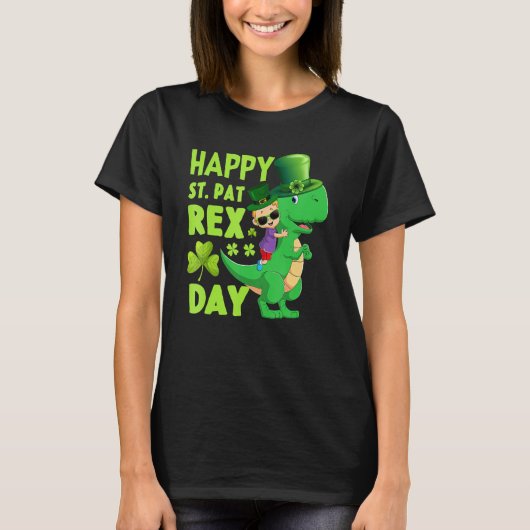 St Pat Trex Day Dino St Patricks Day T Rex T-shirt (Voorkant)