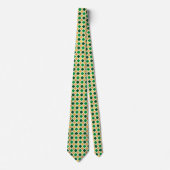 St. Patric Geometric Pattern Gold and Green Stropdas (Voorkant)