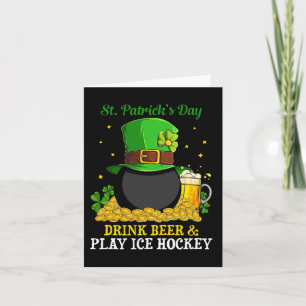 St Patrick#39;s Dag Drink Bier Speel IJshockey Pre Kaart