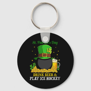 St Patrick#39; s Day Drink Bierspel IJshockey plez Sleutelhanger