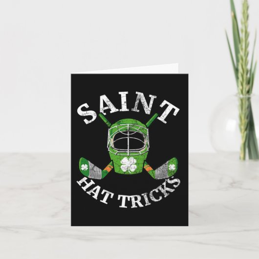 St. Patrick#39;s Day Sint Hattricks Hockey Shamr Kaart (Voorkant)
