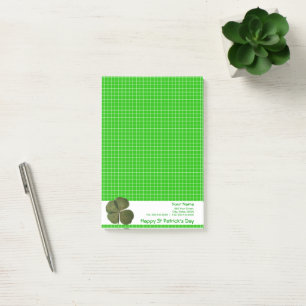 St Patrick 4 Leaf Clover Get Lucky Corporate NP Post-it® Notes
