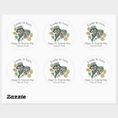 St. Patrick aangepaste naam groene schedel gelukki Ronde Sticker (Vel)