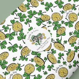St. Patrick aangepaste naam groene schedel gelukki Ronde Sticker