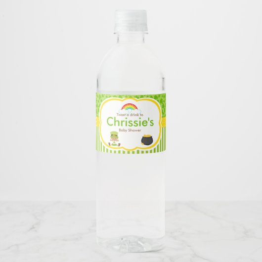 St Patrick Afrikaans Amerikaans Meisje Baby shower Waterfles Etiket (Voorkant)