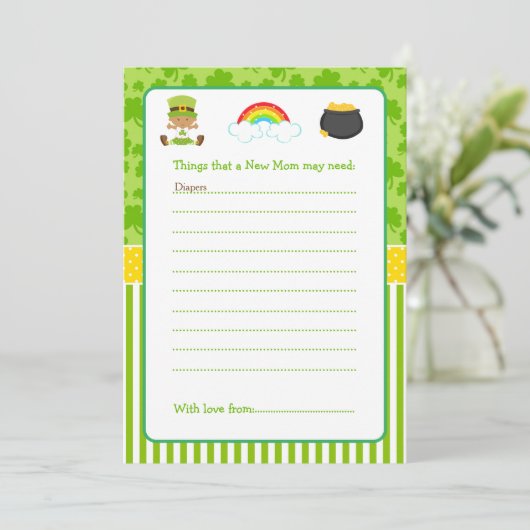 St Patrick Afro-Amerikaanse Baby Meisje Advies Lij Kaart (Staand voorkant)