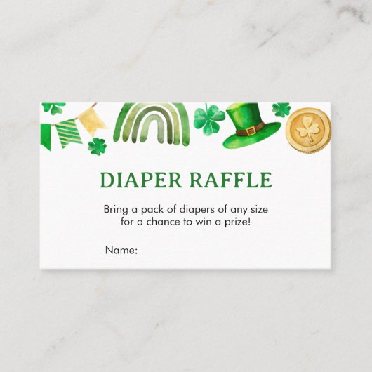 St. Patrick Baby shower Diaper Raffle Visitekaartje (Voorkant)