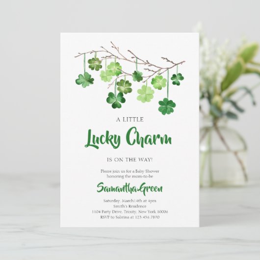 St. Patrick Baby shower Invitation Kaart (Staand voorkant)