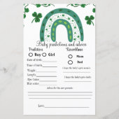 St Patrick baby shower prediction game baby showe (Voorkant)