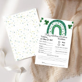 St Patrick baby shower prediction game baby showe