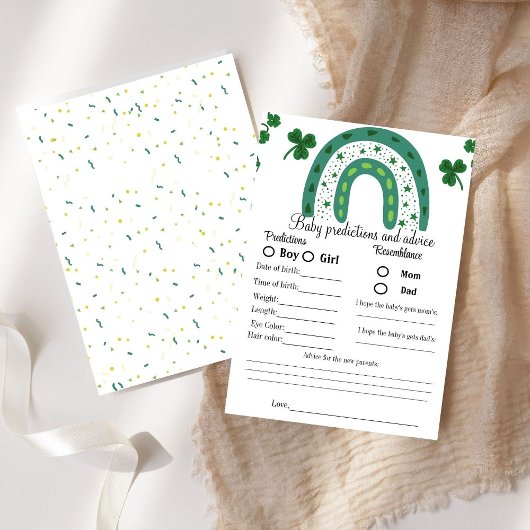 St Patrick baby shower prediction game baby showe