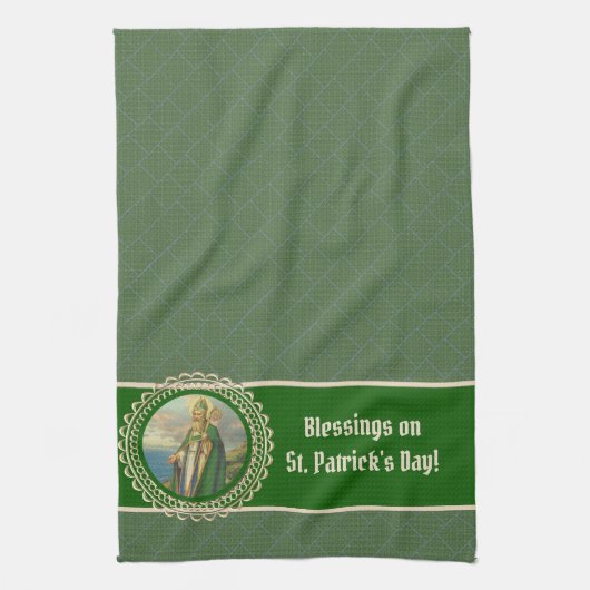 St. Patrick Bishop Irish Blessing Religious Theedoek (Verticaal)