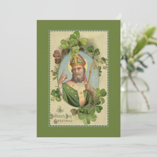 St. Patrick Bishop Shamrocks Irish Prayer (Staand voorkant)