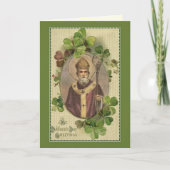St. Patrick Bishop Shamrocks Prayer Irish Kaart (Voorkant)