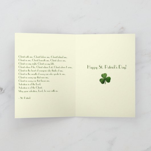 St. Patrick Bishop Shamrocks Prayer Irish Kaart (Binnen)