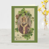St. Patrick Bishop Shamrocks Prayer Irish Kaart (Gele Bloem)
