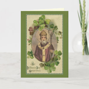 St. Patrick Bishop Shamrocks Prayer Irish Kaart