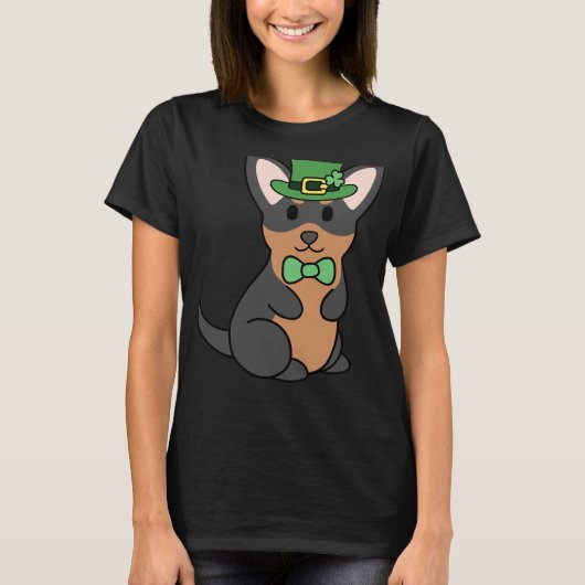 St Patrick Black en Tan Chihuahua T-shirt (Voorkant)