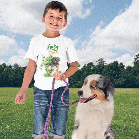 St Patrick Black Labrador Puppy Dog Lucky Boy T-shirt