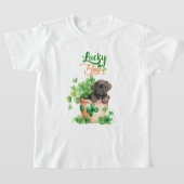 St Patrick Black Labrador Puppy Dog Lucky Boy T-shirt (Laagn)