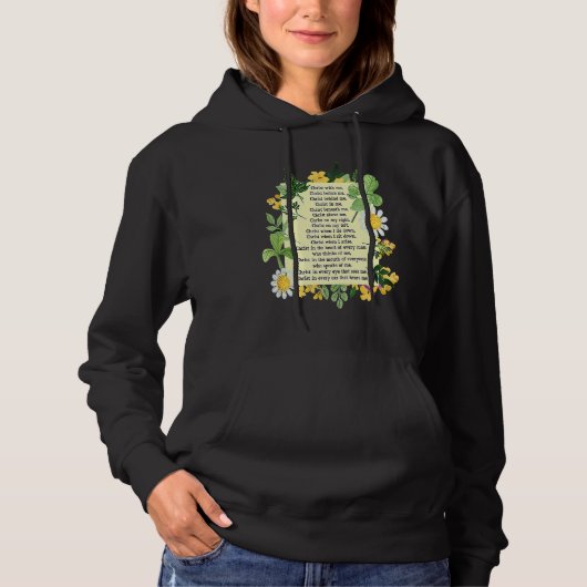 St Patrick Borstplaat Gebed Patrick's Day Katholie Hoodie (Voorkant)