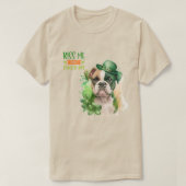 St Patrick Boxer Dog Kiss Me Niet Pinch Me T-shirt (Design voorkant)