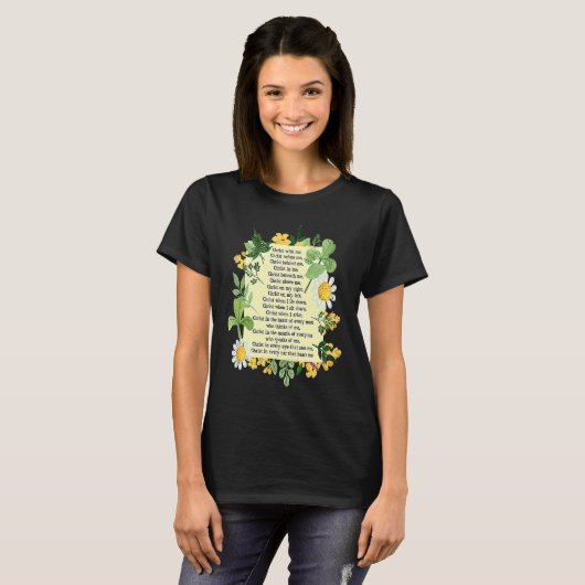 St Patrick Breastplate Prayer Patrick's Day Cathol T-shirt (Voorkant volledig)