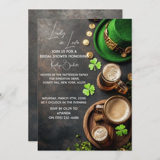 St. Patrick bruin en groene kabouter en goud Kaart (Voorkant / Achterkant)