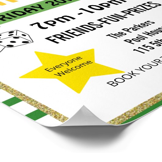 st Patrick bunco night, bunco party PTA event PTO Poster (Hoek)