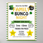 st Patrick bunco night, bunco party PTA event PTO Poster (Voorkant)