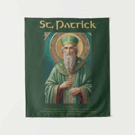 St Patrick Catholic Saint Prayer Tapestry Wandkleed (Voorkant)